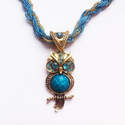 Turquoise owl necklace